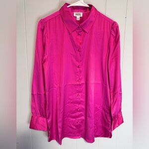 Women's Pink Button-Up Blouse